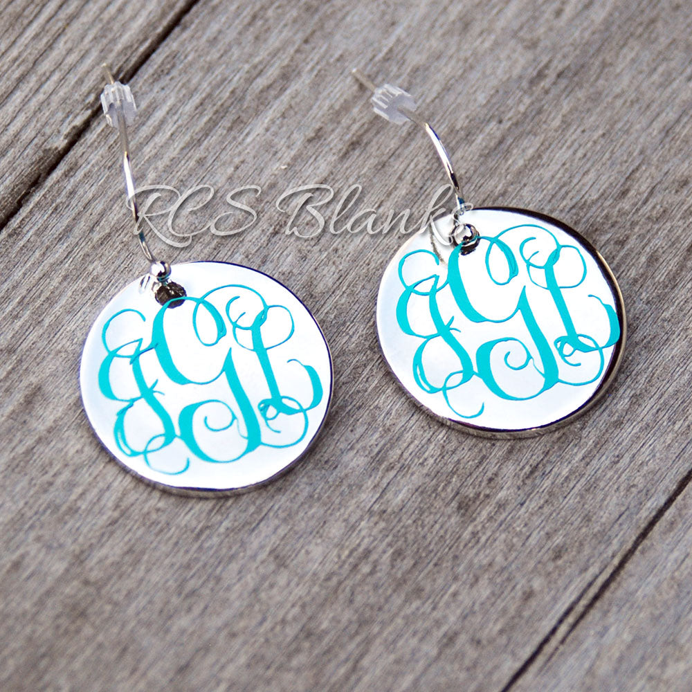 Silver Disc Hanging Earrings