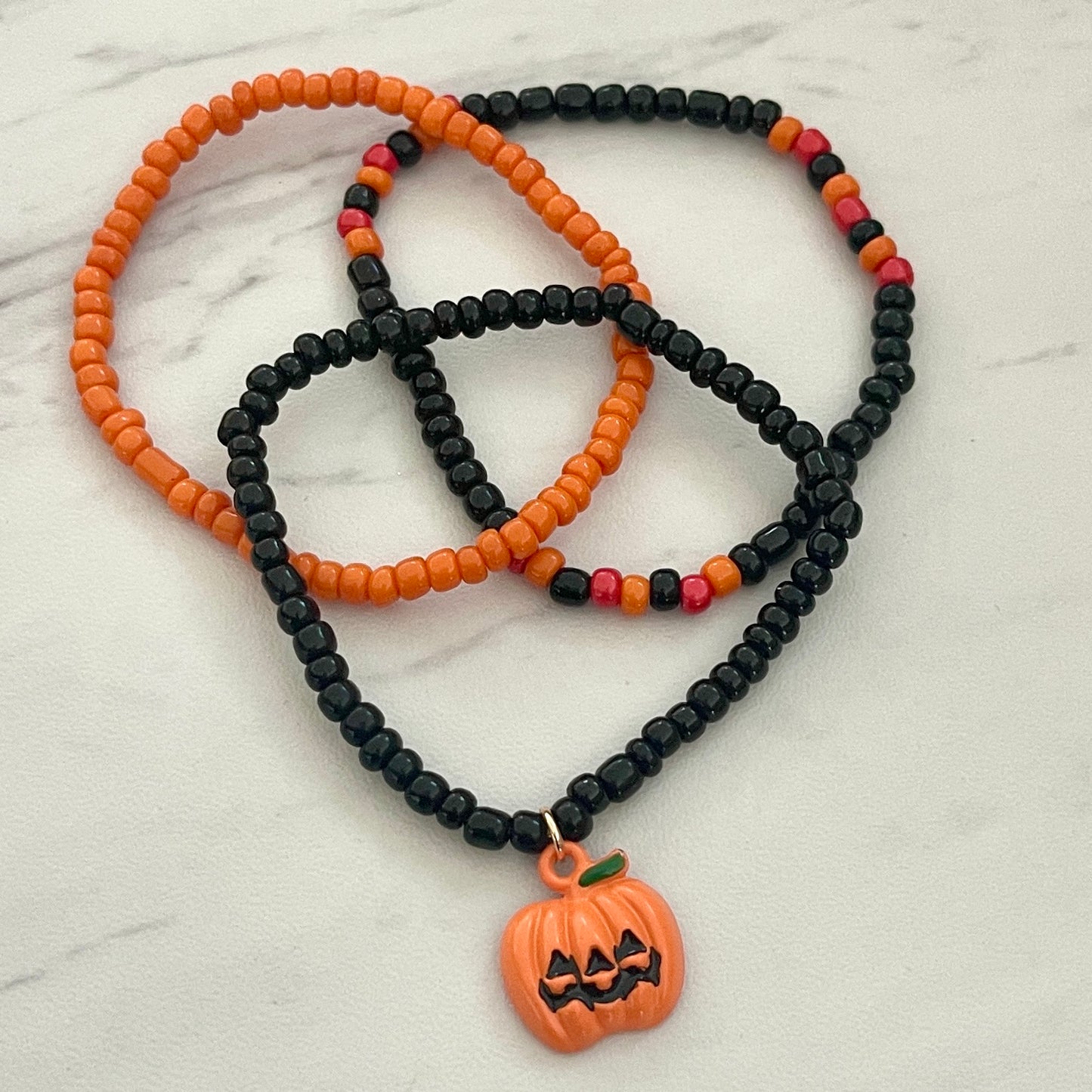 Pumpkin Halloween Bracelet Set