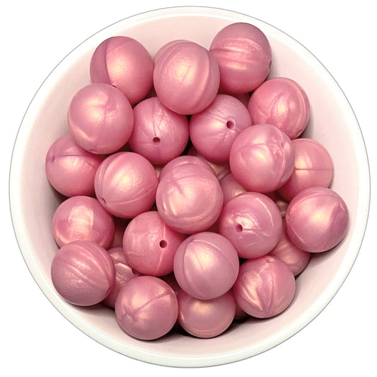 Rose Gold Pearl 19mm Silicone Beads - 5 pk.