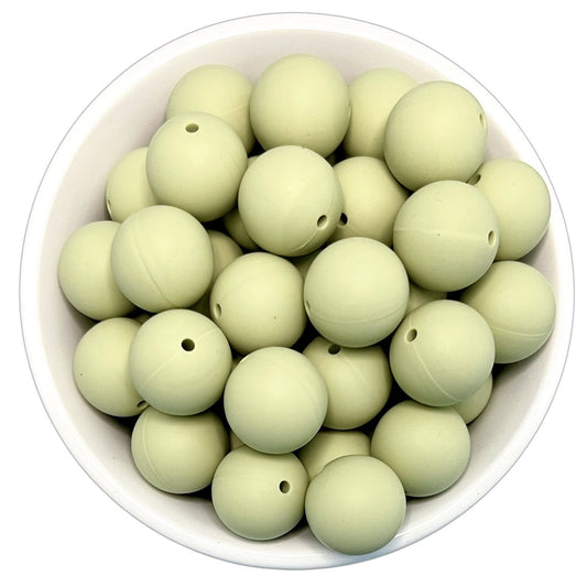 Sage Green 15mm Silicone Beads - 10 pk.