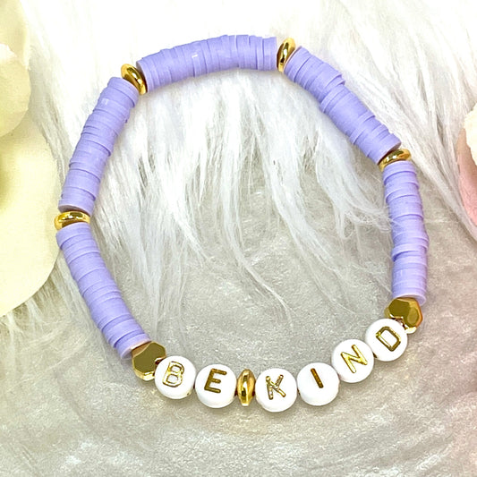 Be Kind Purple Beaded Bracelet
