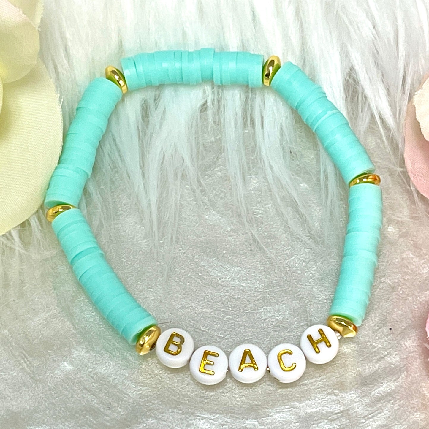 Beach Mint Beaded Bracelet