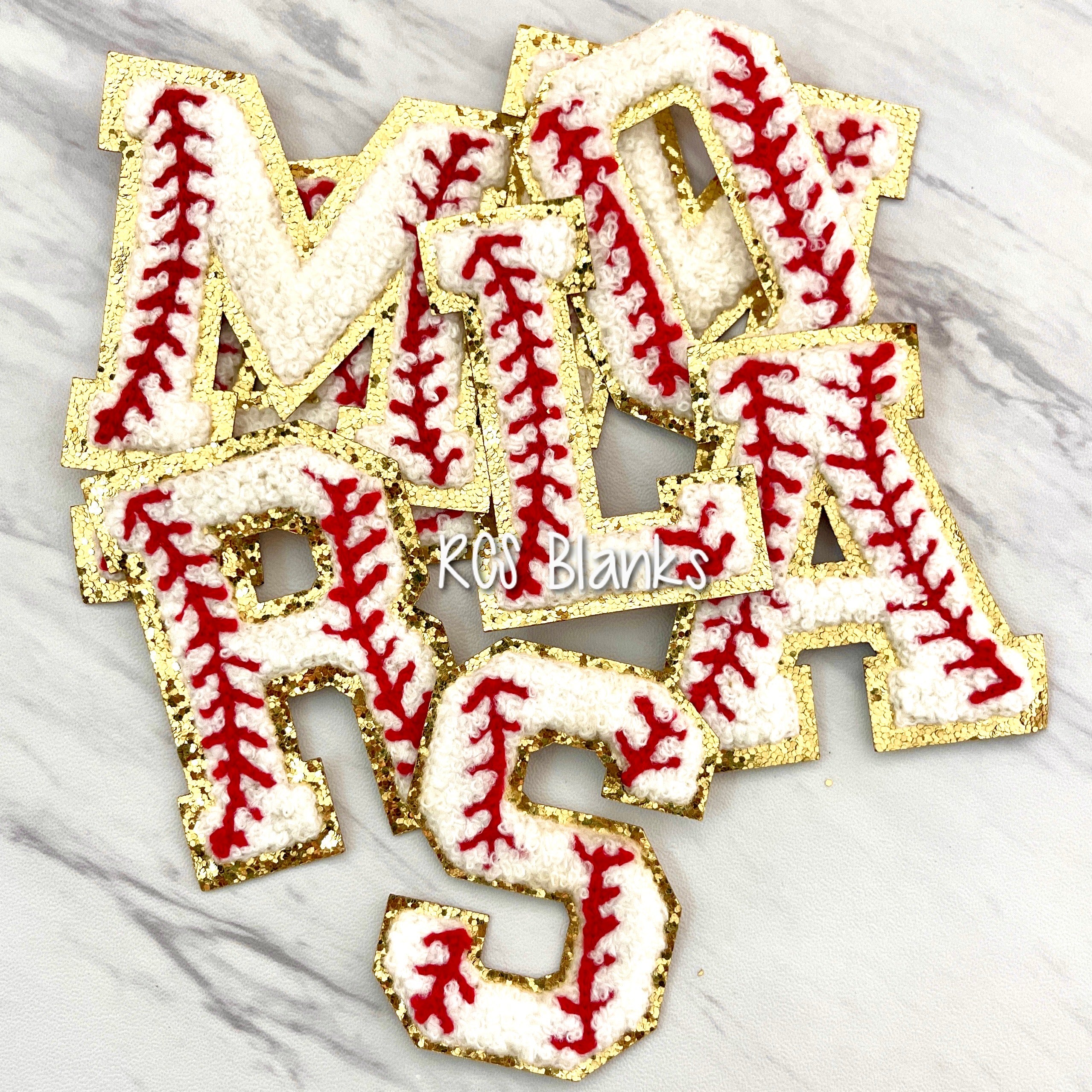 20 Pieces Baseball Number Patches Iron On, Baseball Letter Numbers Patches  2.76 Inch Chenille Number Patches, 0-9 White Iron On Varsity Letters Number