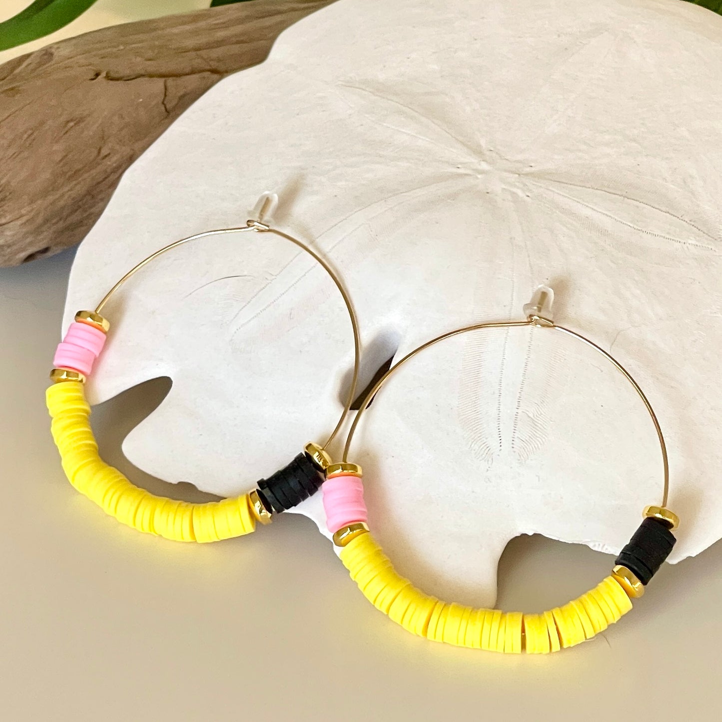 Teacher Pencil Beaded Hoop Earrings