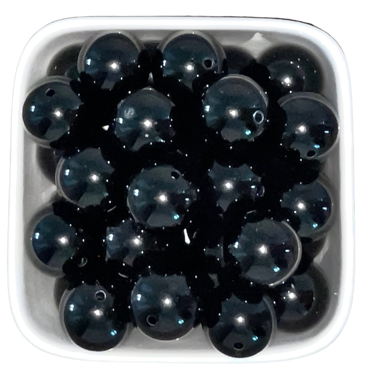 Black 16mm Acrylic Beads - 10 pk.
