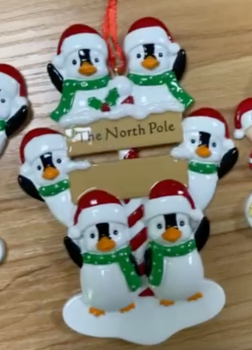Penguin Family Christmas Ornament