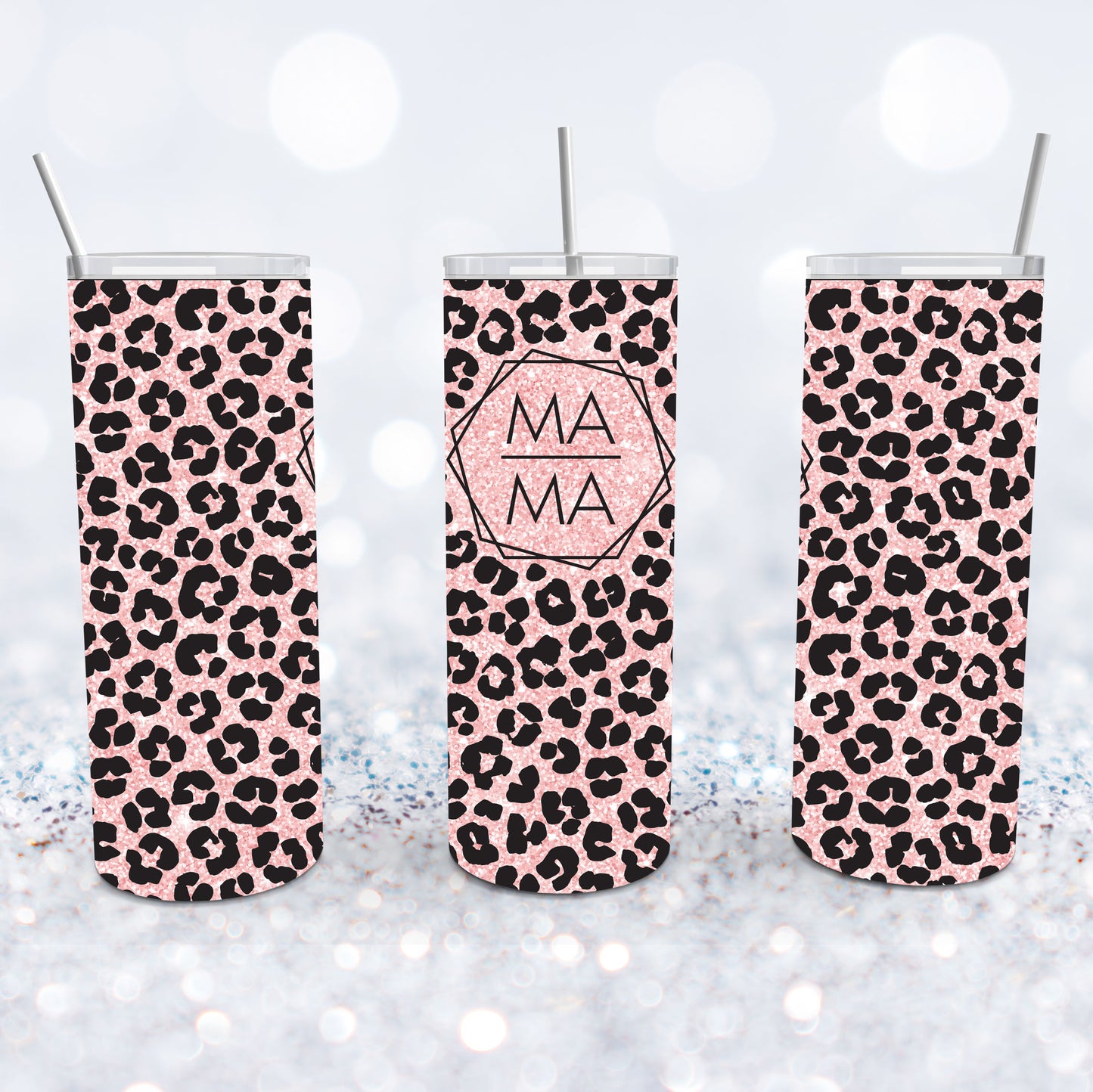 Rose Gold Leopard Print Mama Tumbler