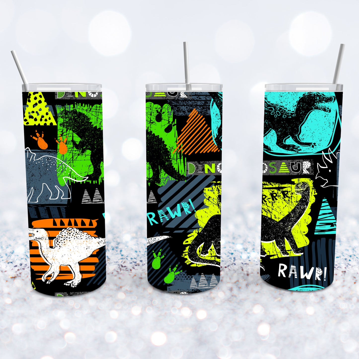 Grafitti Dinosaur Tumbler