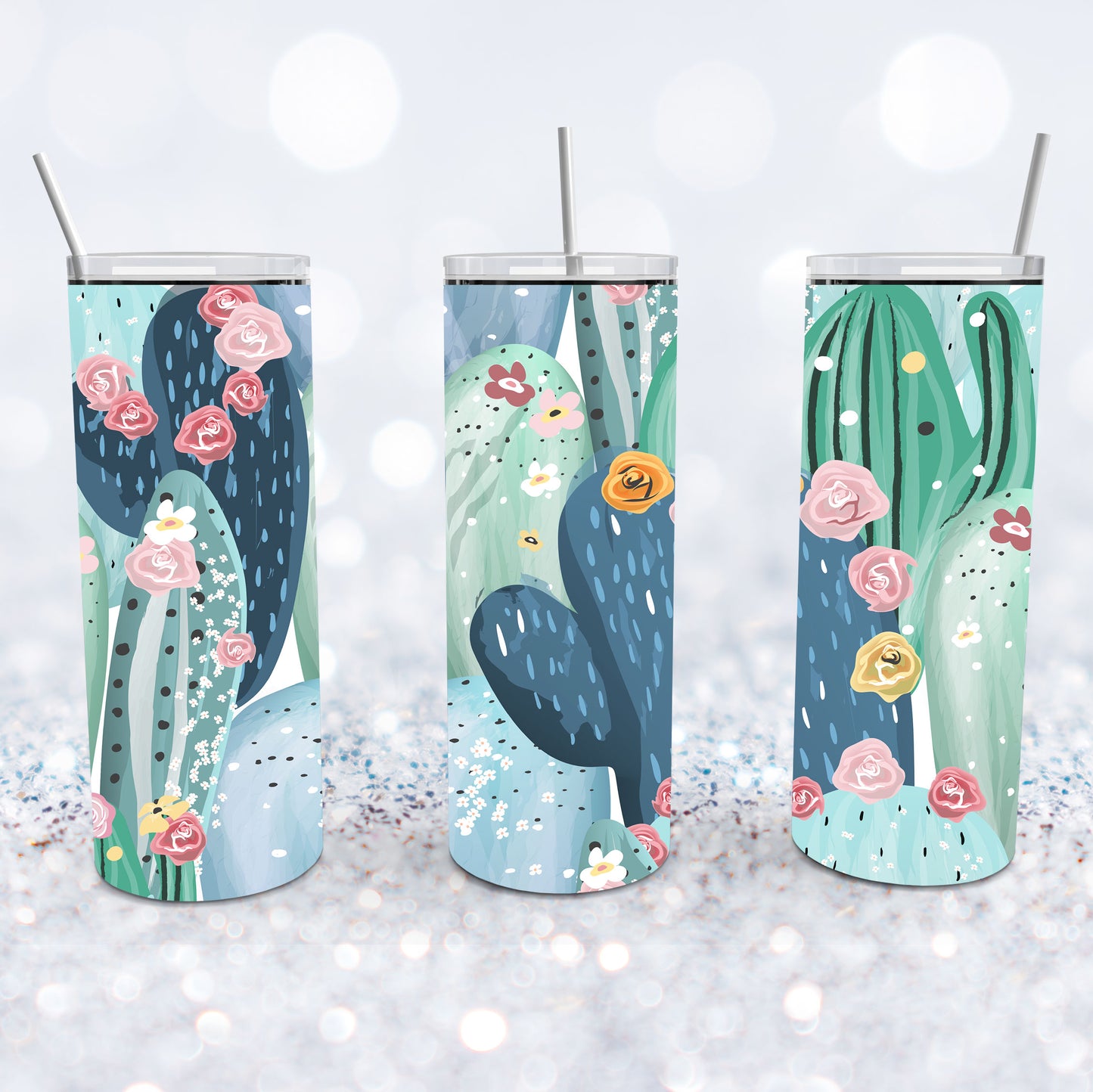 Floral Cactus Tumbler