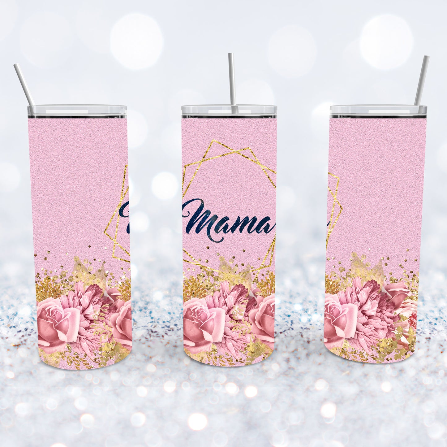 Pink Floral Mama Tumbler