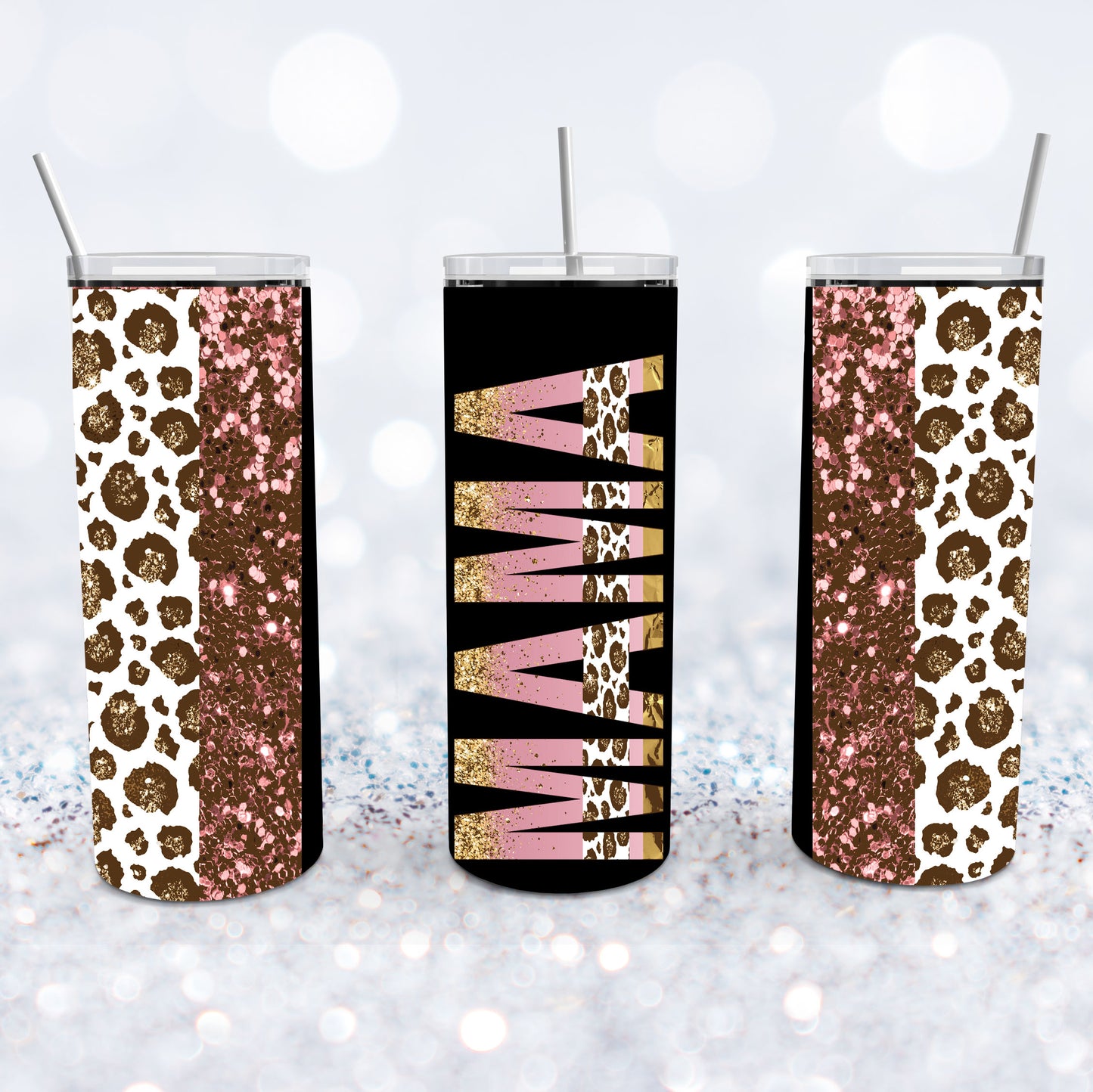 Pink Leopard Mama Tumbler