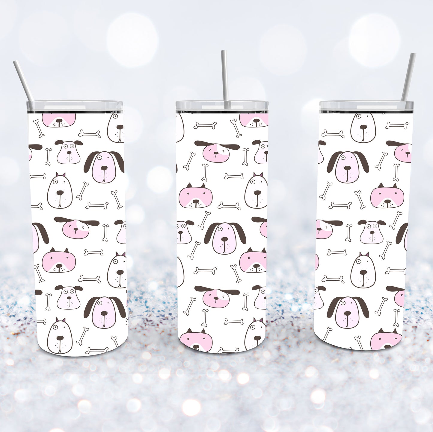 Whimsical Dogs With Bones Tumbler