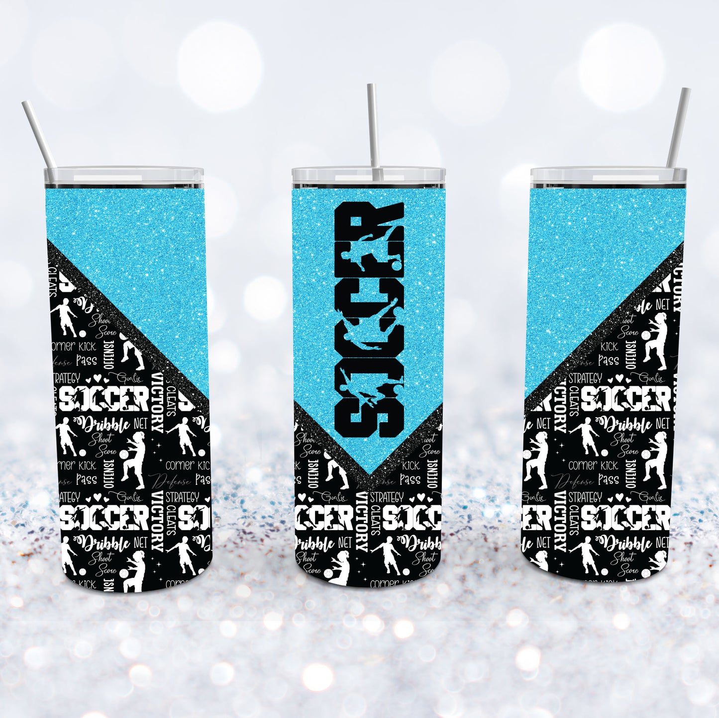 Soccer - Light Blue Tumbler