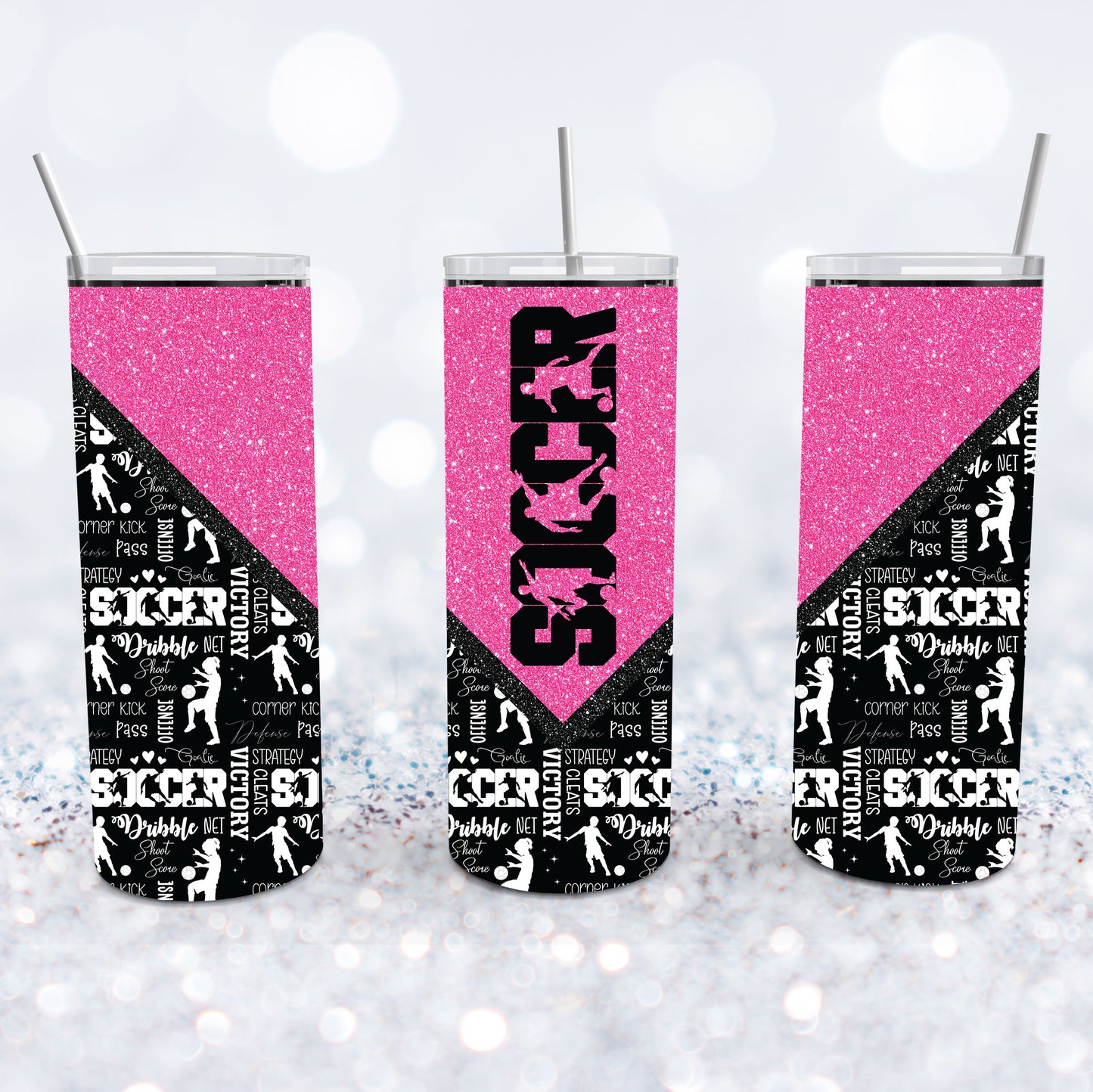 Soccer - Bright Pink Tumbler