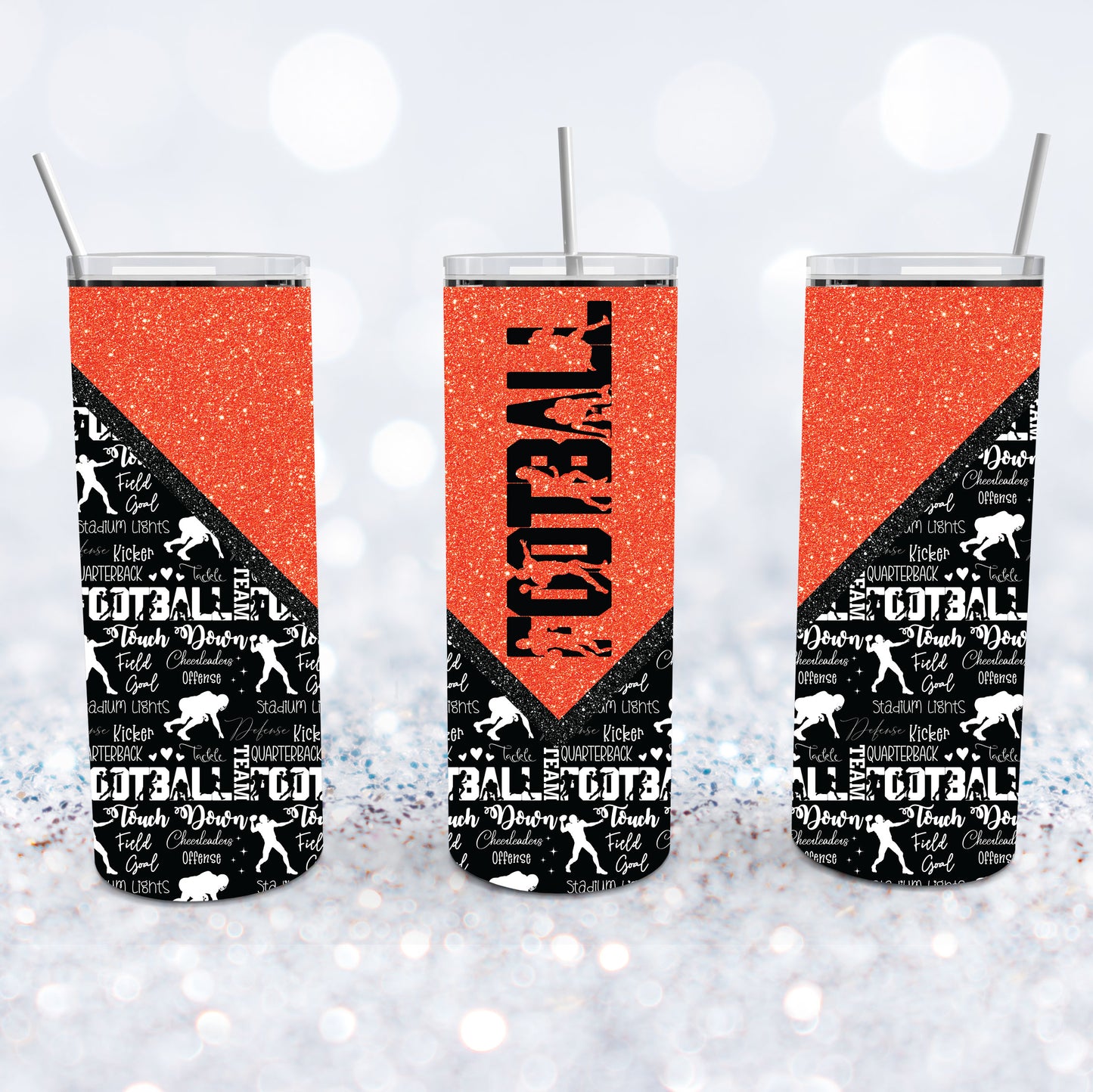 Football - Orange Tumbler