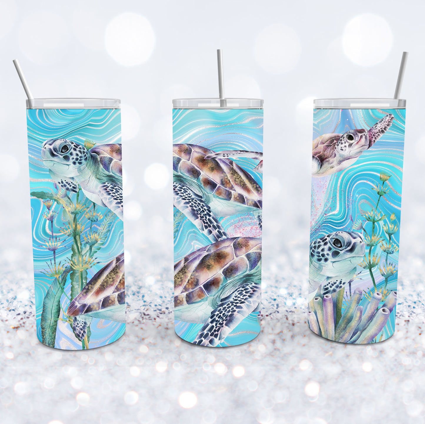 Under The Sea Turtles Tumbler