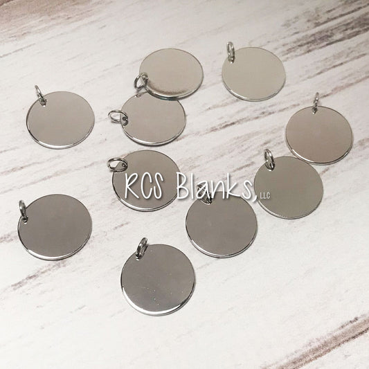 Silver Disc Charm Add-On - Pack of 10