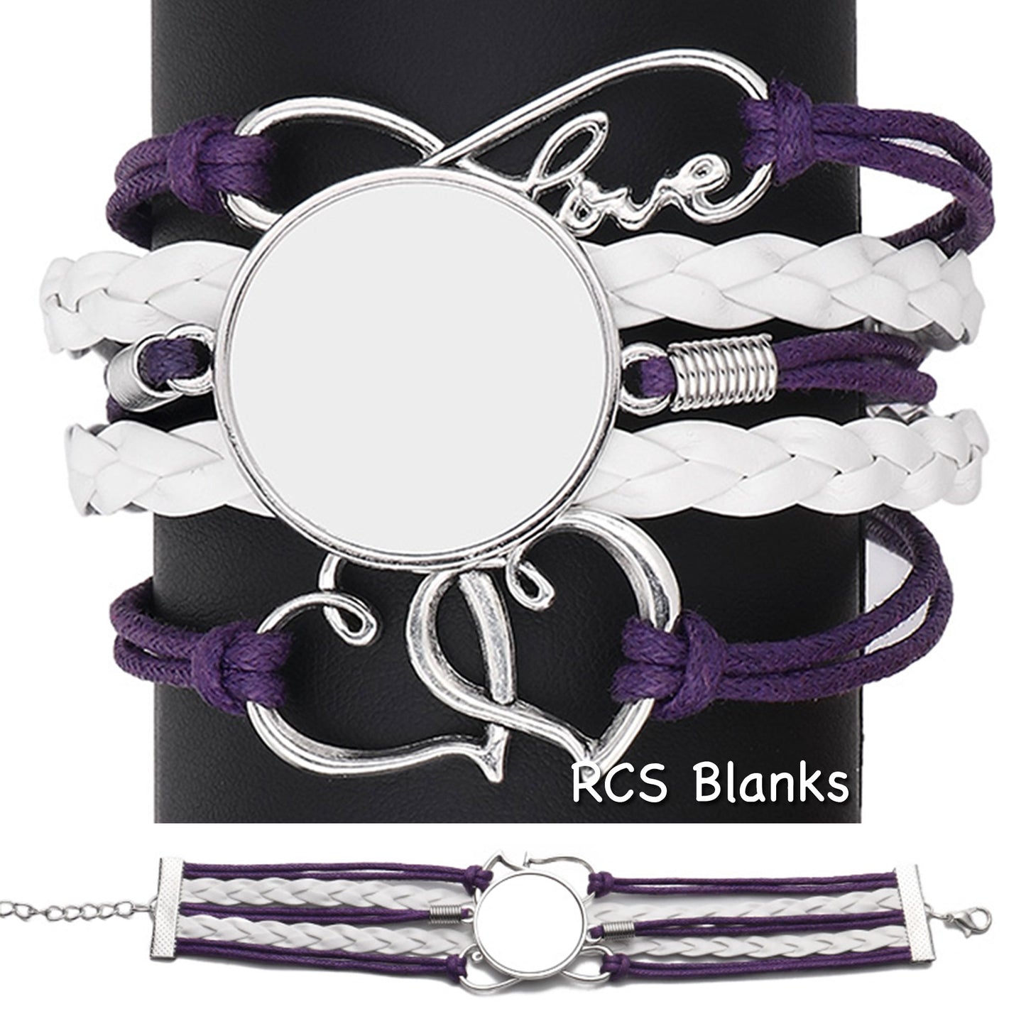 Sublimation Infinity Love Bracelet - Purple