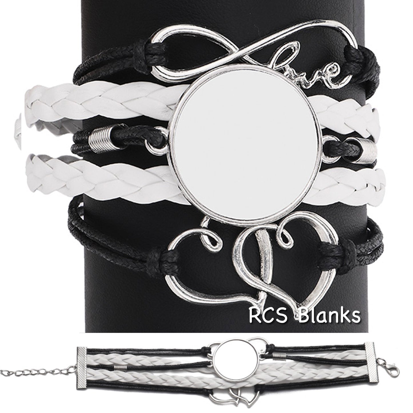 Sublimation Infinity Love Bracelet - Black