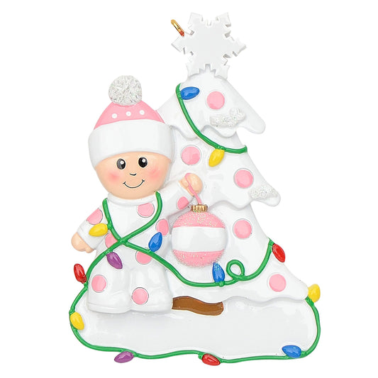 Baby's 1st Christmas Tree Ornament - Pink