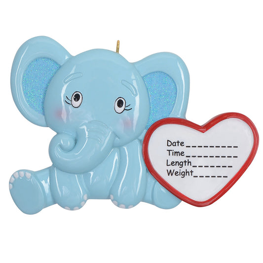 Baby's 1st Elephant Christmas Ornament - Blue