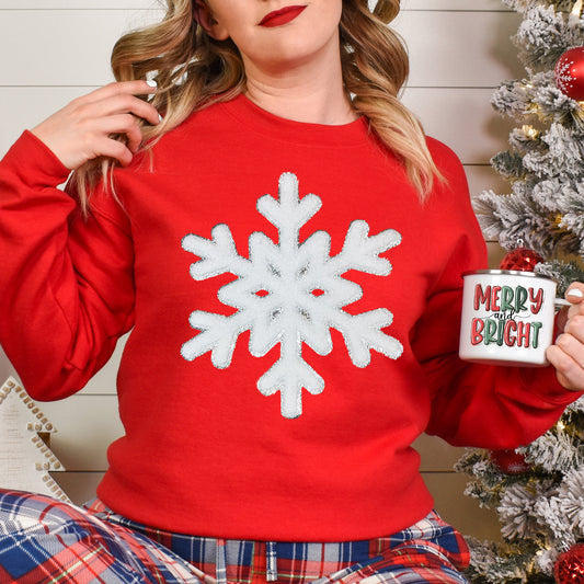 Snow Flake Chenille Patches