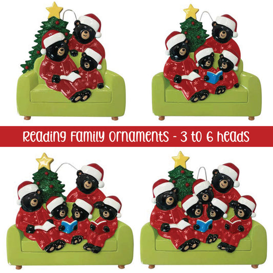 *** Pre-Order *** Reading Bears Family Christmas Ornament