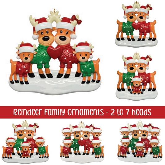 *** Pre-Order *** Reindeer Family Christmas Ornament