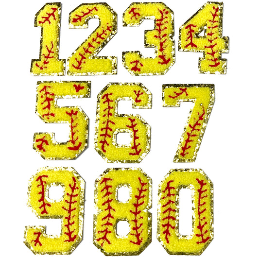 Chenille Softball Numbers