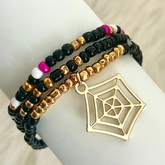 Spider Web Halloween Bracelet Set