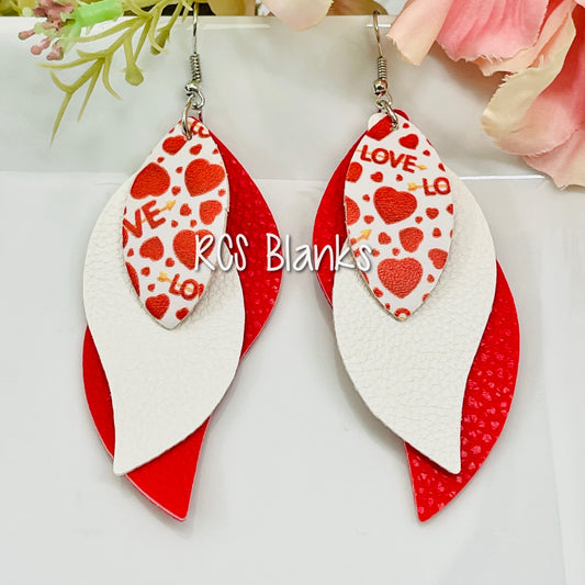 Valentines 1 Faux Leather Earrings