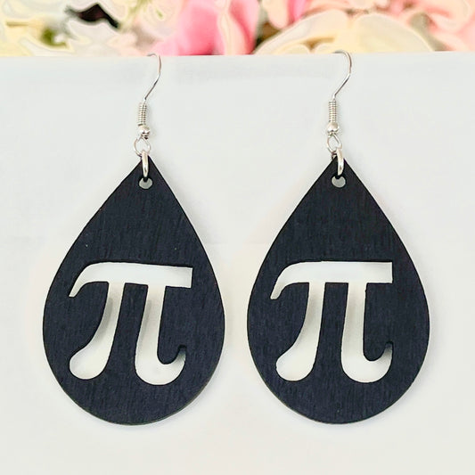 Pi Wood Earrings