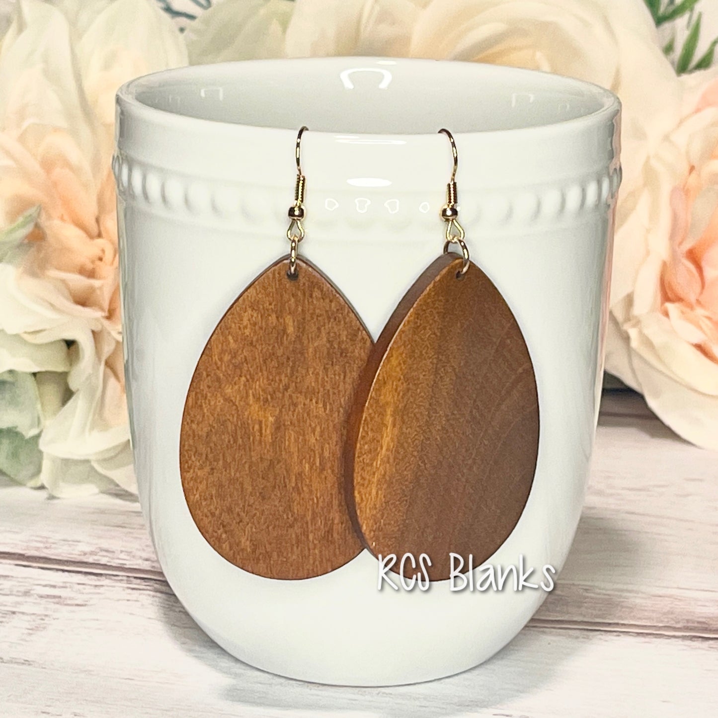 Jasmine Wood Teardrop Earrings