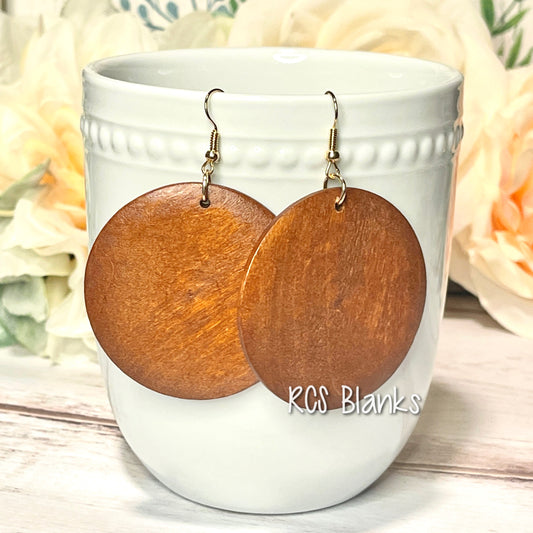 Sabrina Wood Disc Earrings