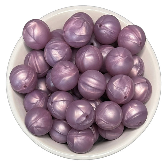 Purple Pearl 19mm Silicone Beads - 5 pk.