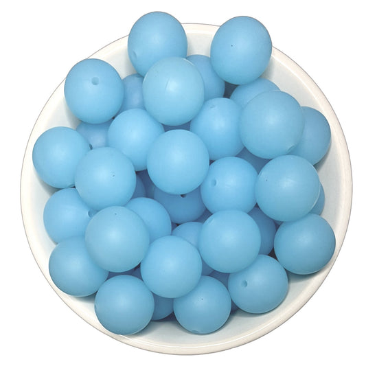 Translucent Blue 15mm Silicone Beads - 10 pk.