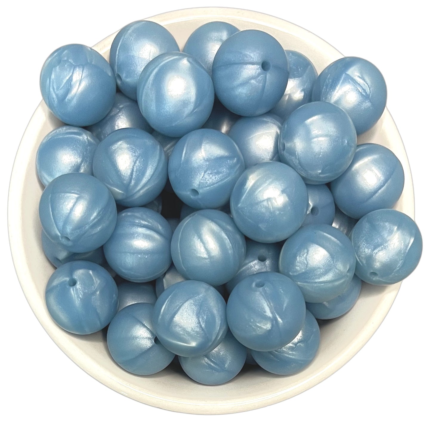 Blue Pearl 19mm Silicone Beads - 5 pk.