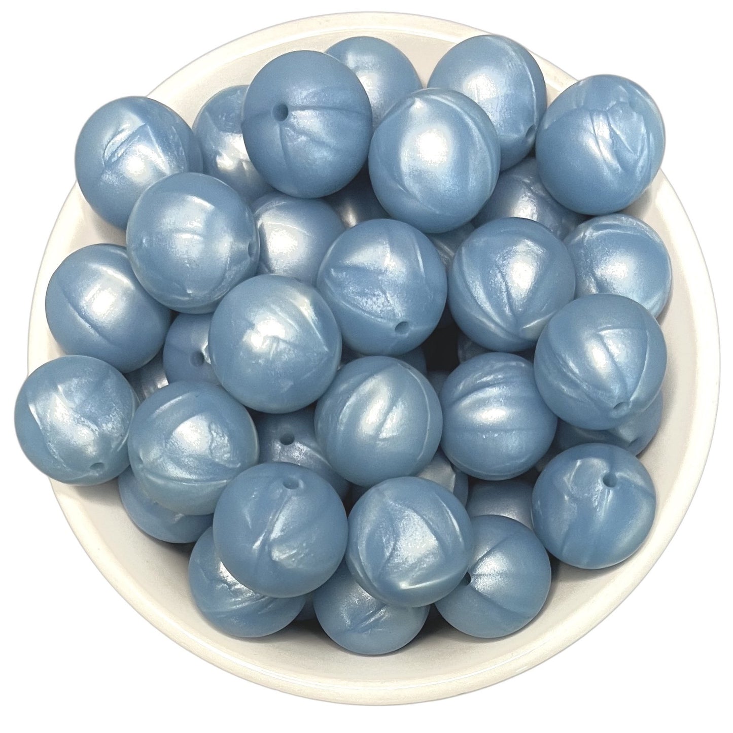 Blue Pearl 15mm Silicone Beads - 10 pk.