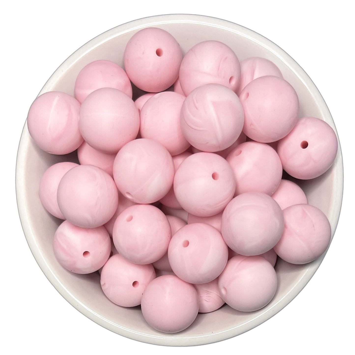 Pink Marble 15mm Silicone Beads - 10 pk.