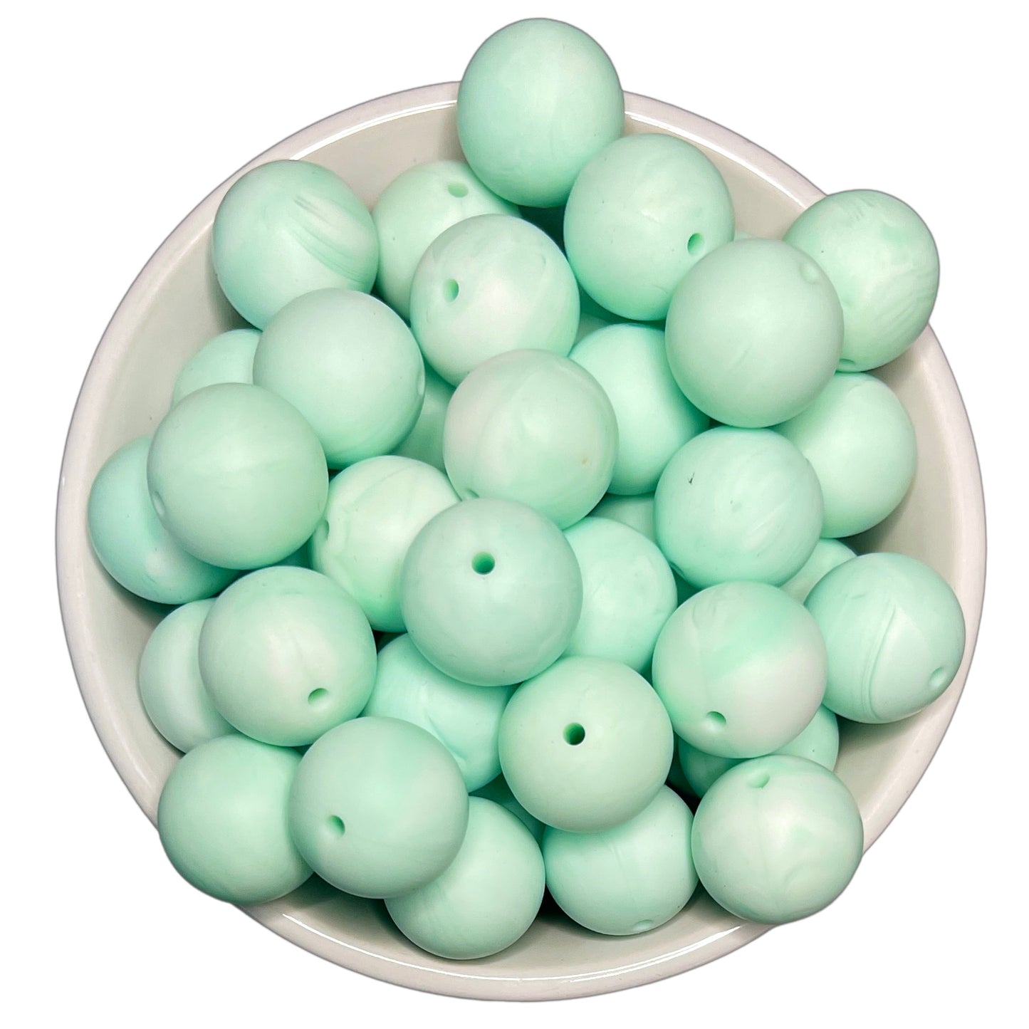 Mint Marble 19mm Silicone Beads - 5 pk.