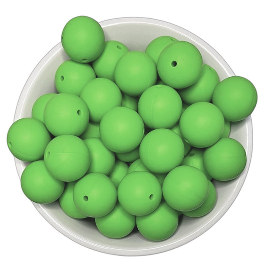 Green Apple 15mm Silicone Beads - 10 pk.