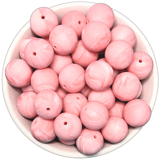 Rose Marble 19mm Silicone Beads - 5 pk.