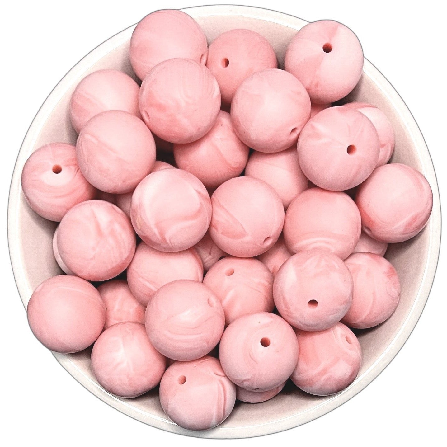 Rose Marble 15mm Silicone Beads - 10 pk.