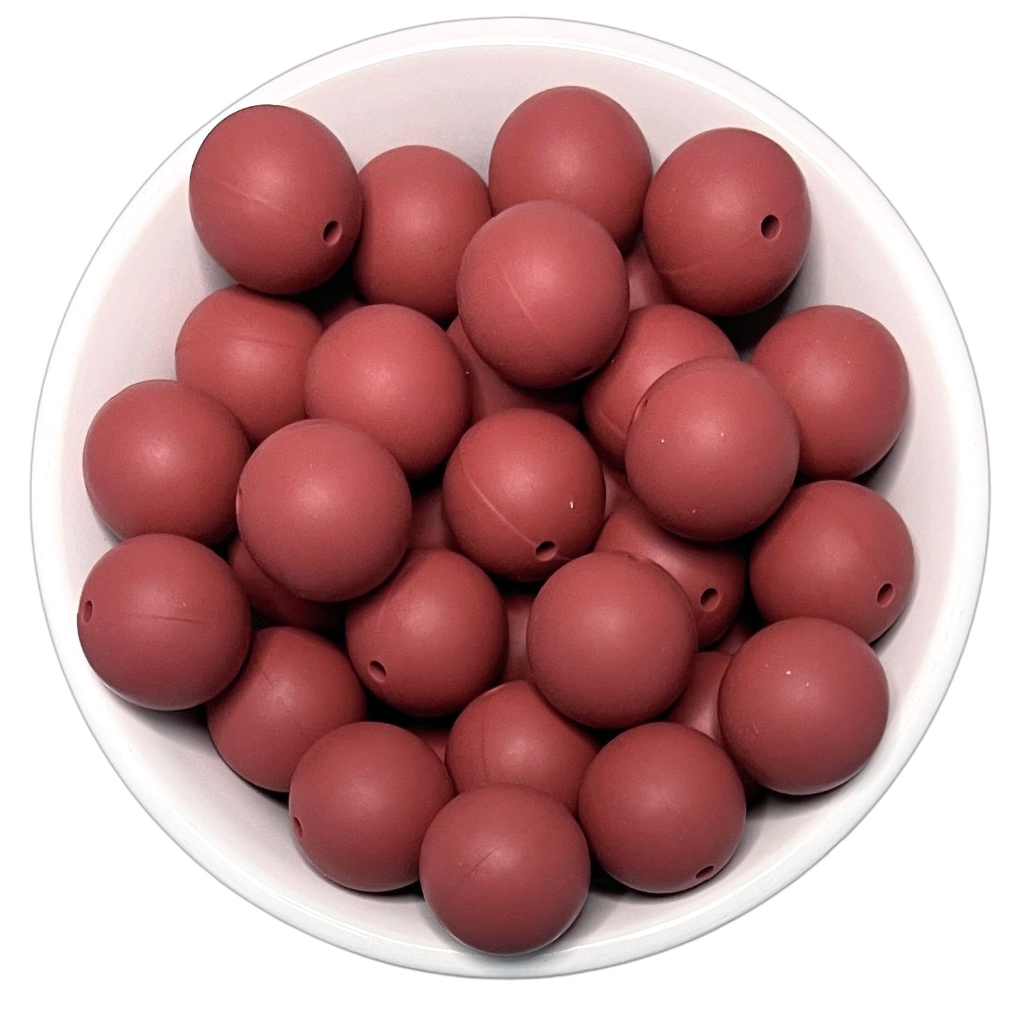 Berry Burgundy 19mm Silicone Beads - 5 pk.