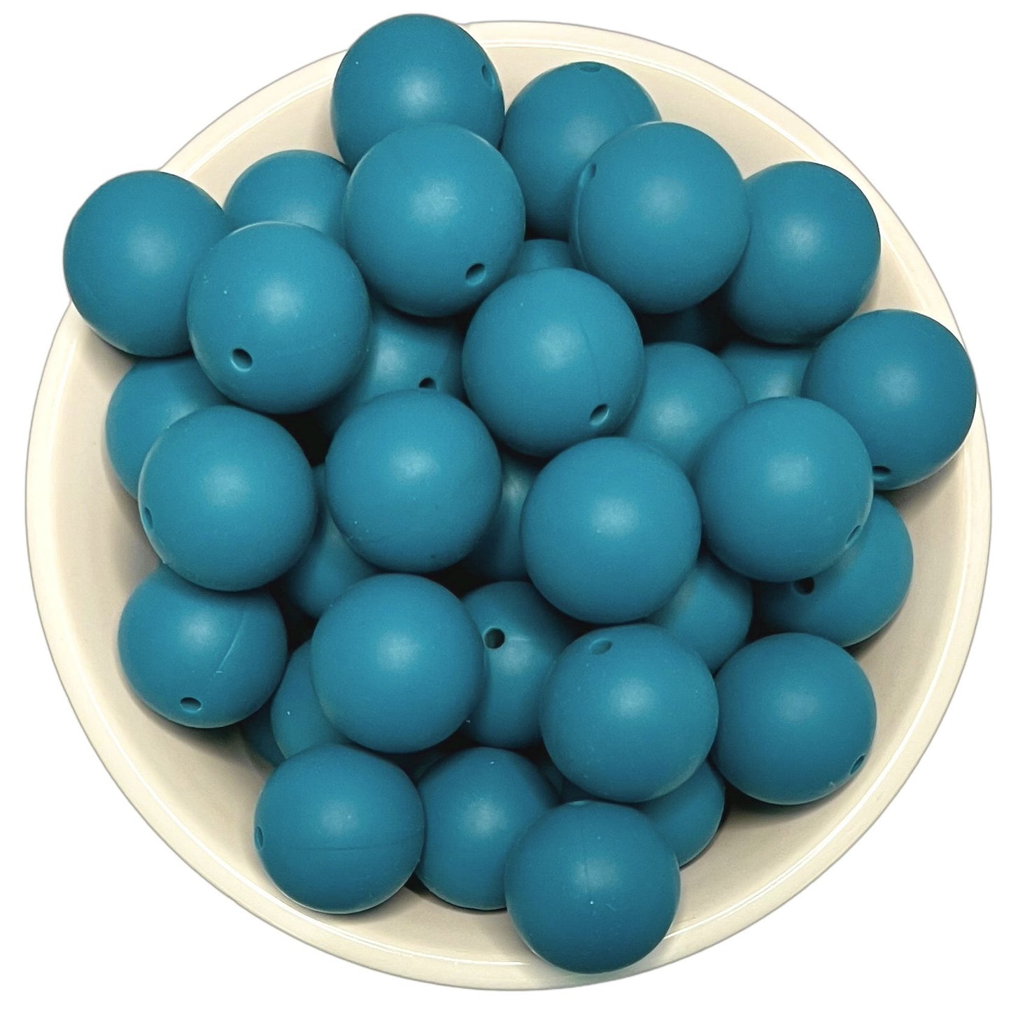Biscay Blue 15mm Silicone Beads - 10 pk.