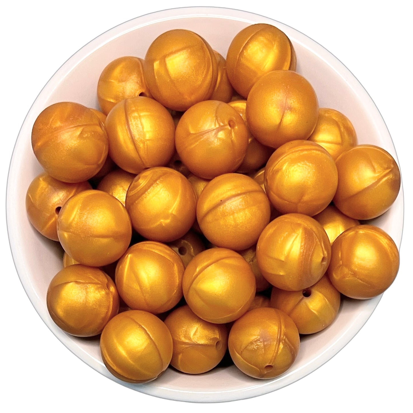Old Gold Pearl 19mm Silicone Beads - 5 pk.