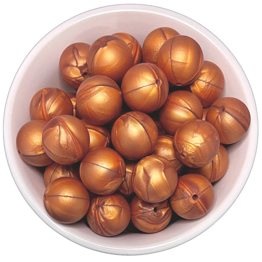 Copper Pearl 19mm Silicone Beads - 5 pk.