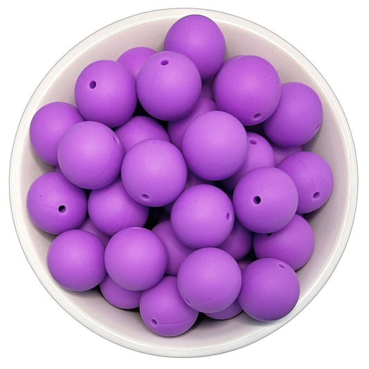 Bright Purple 15mm Silicone Beads - 10 pk.