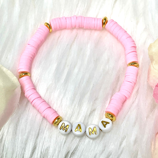 Mama Pink Beaded Bracelet