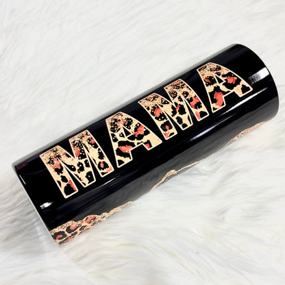 Black Leopard Mama Tumbler